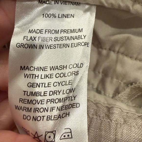 QUINCE 100% European Linen Wide Leg Drawstring Pants in Flax size Medium - Picture 9 of 10